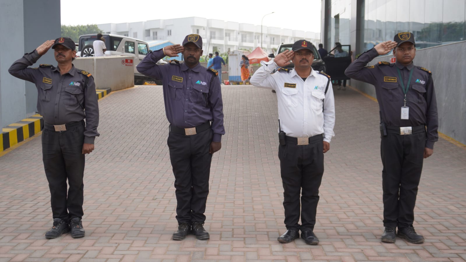 Site security detail &mdash; Standing detail at a residential and commercial campus.